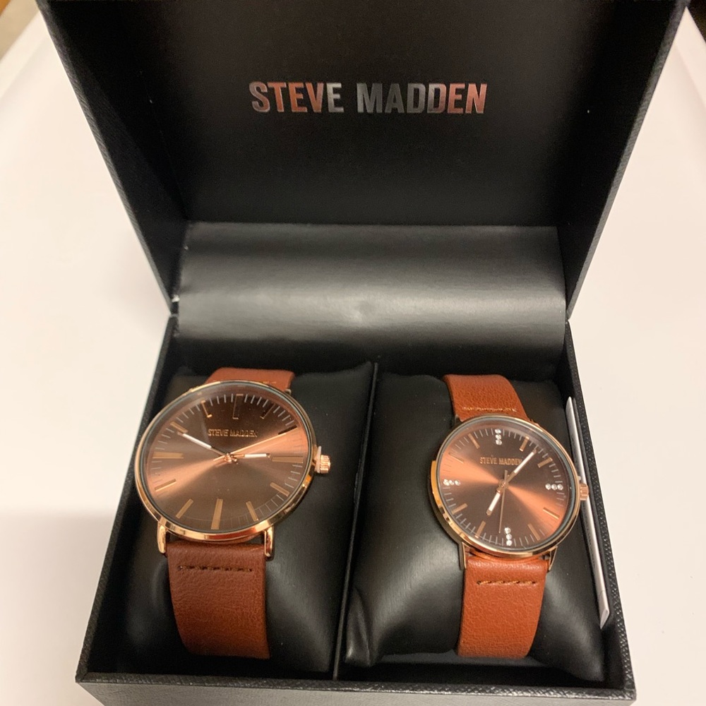 Brand new with tags never worn. His and hers Steve Madden watch set.